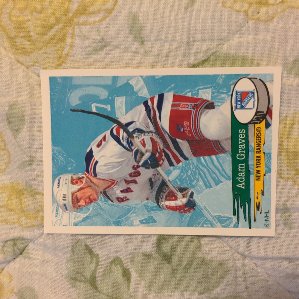 10 for $20 Adam Graves New York Rangers NHL Hockey Sticker #105 Panini